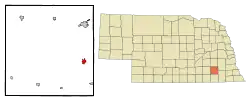 Location of Wilber, Nebraska
