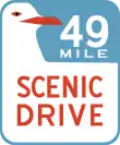 49 Mile Scenic Drive sign