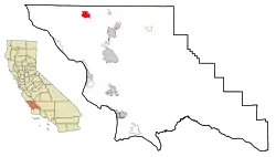 Location in San Luis Obispo County and the state of California
