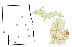 Location of Melvin, Michigan