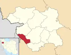 Location of Sarvabad County in Kurdistan province