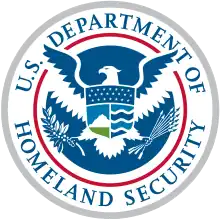 Emblem of the Department of Homeland Security, the umbrella agency responsible for border control in the United States