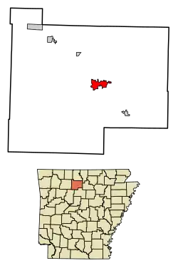 Location of Marshall in Searcy County, Arkansas.