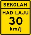 Speed limit reminder signs for school zone