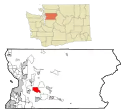 Location of Three Lakes, Washington