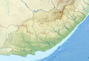 Map showing the location of Commando Drift Nature Reserve