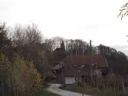 View of St. Barbara's Church in Blatno from Dednja Vas