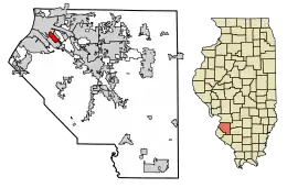 Location of Alorton in St. Clair County, Illinois.