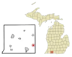 Location of Burr Oak with St. Joseph County, Michigan