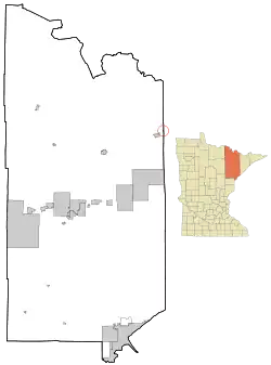 Location of the city of Wintonwithin Saint Louis County, Minnesota