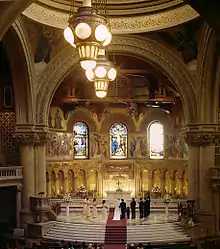 Interior of the Stanford Memorial Church at the center of the Main Quad.