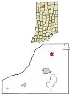 Location of Hamlet in Starke County, Indiana.