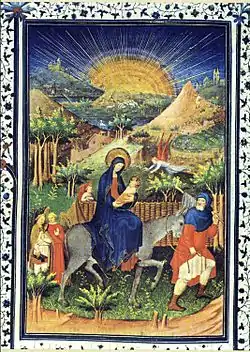 The Flight into Egypt (c. 1405-1408), Marshal Boucicaut's Book of Hours, Musée Jacquemart-André, Paris.