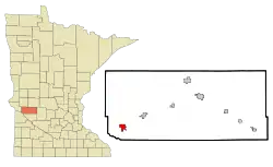 Location of Appletonwithin Swift County, Minnesota