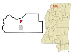 Location of Coldwater, Mississippi