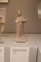 Terracotta Figure of a Woman Playing a Pandoura, Cyprus, c. 300 BC