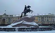 Statue of Peter the Great in the Winter