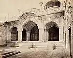 Samuel Bourne, "The Motee Musjid. Delhi. 1351," 1863–1869, photograph mounted on cardboard sheet, Department of Image Collections, National Gallery of Art Library, Washington, DC