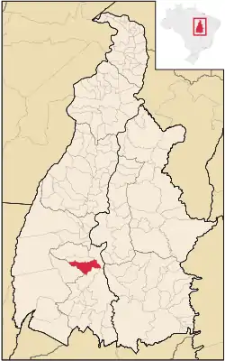 Location in Tocantins state