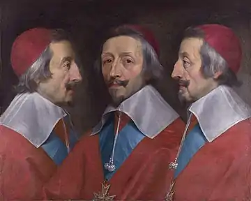 Triple portrait of Cardinal de Richelieu, c. 1642, National Gallery, London