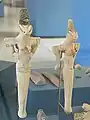 Two female figurines with bitumen headdresses, ceramic. Ur, Ubaid 4 period, 4500–4000 BC