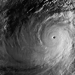 Image 44Typhoon Tip at global peak intensity on 12 October 1979 (from Pacific Ocean)