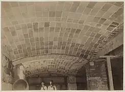 Completed tile domed ceiling in basement