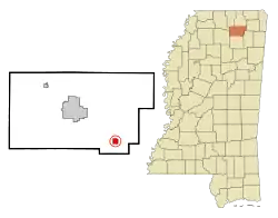 Location of Blue Springs, Mississippi