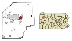 Location of Oil City in Venango County, Pennsylvania.