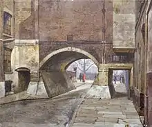View of the entrance to Lincoln's Inn Fields in Duke Street (Duke Street was demolished by 1905 during the construction of Kingsway, the arch thereafter)