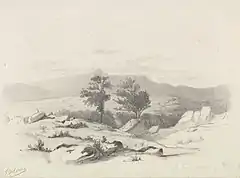 'View on the village St. Ange, Savoije', 1858; drawing in pencil