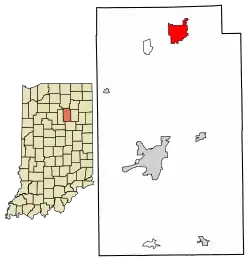 Location of North Manchester in Wabash County, Indiana.