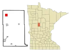 Location of Menahga, Minnesota