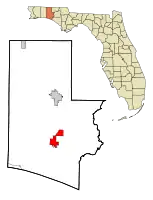 Location in Walton County and the state of Florida