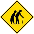 Eldery people crossing