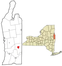 Location in Washington County and the state of New York.