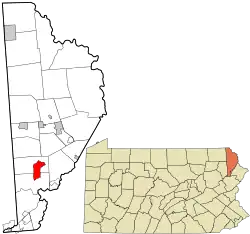 Location in Wayne County and the state of Pennsylvania.