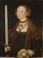 Workshop of  Lucas Cranach the Elder,  Judith with the Head of Holofernes, c 1550
