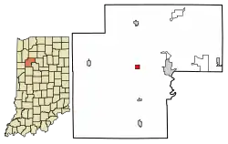 Location of Reynolds in White County, Indiana.
