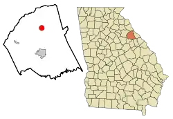 Location in Wilkes County and the state of Georgia