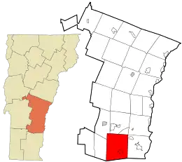 Location in Windsor County and the state of Vermont.