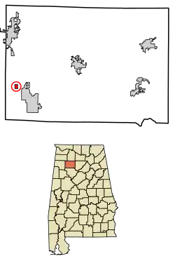 Location of Natural Bridge in Winston County, Alabama.
