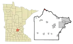 Location of the city of Clearwaterwithin Wright County, Minnesota