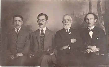 Yehoshua Fridman, Yitzchak Vilkanski and Eliezer Eliyahu Fridman in the 13th Zionist Congress in 1923