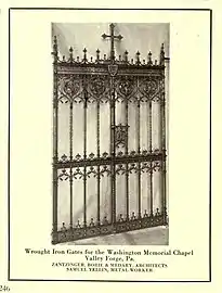 Harrison Memorial Gates (1918), Washington Memorial Chapel, Valley Forge.