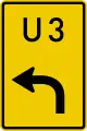 Diversion (turn left ahead)