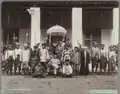 Image 37Photo of Sultan Ahmad Muʽazzam and his courtiers. Many years after the precolonial period. c. 1900. (from History of Malaysia)
